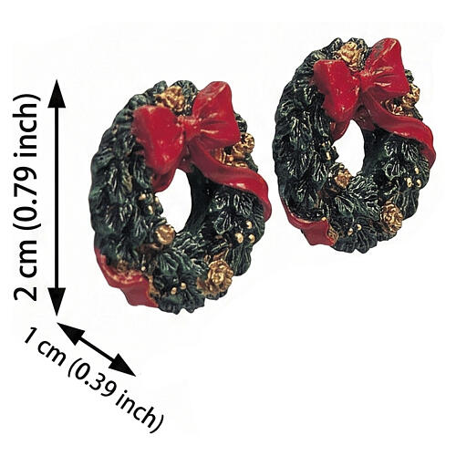 Wreaths With Red Bow - Corona con Moño Rojo (12 piezas) accesorio Lemax 1x17x2 cm - 34957 2
