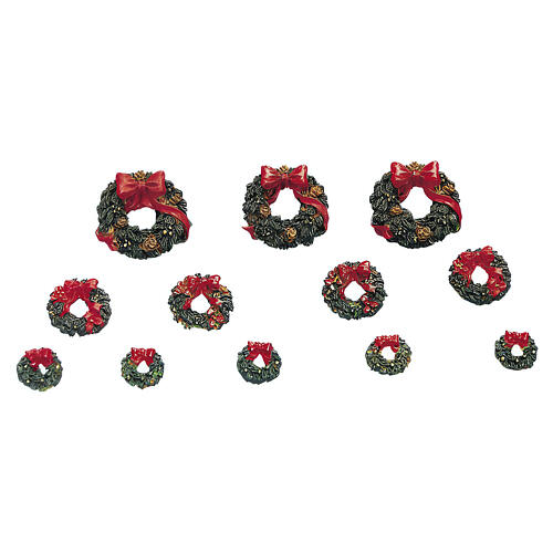Wreaths With Red Bow conjunto 12 peças acessório Lemax 0,6x17x2,1 cm - 34957 1