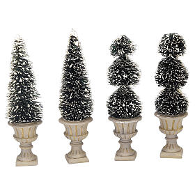 Cone-shaped & Sculpted Topiaries set 4 pièces accessoire Lemax h 7 cm - 34965