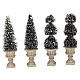 Cone-shaped & Sculpted Topiaries set 4 pièces accessoire Lemax h 7 cm - 34965 s1