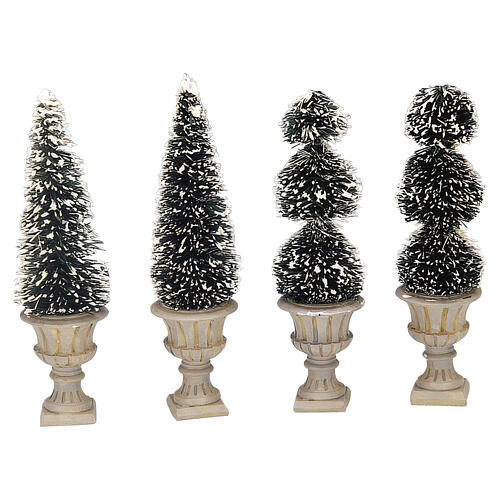 Topiary stożkowe i rzeźbione, zestaw 4 sztuk, Lemax, 7 cm, 34965 1