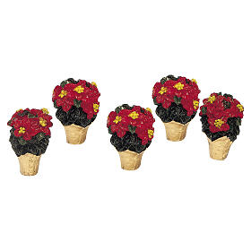 Poinsettias set 5 pezzi accessorio Lemax 3x9x2 cm - 34970