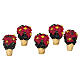 Poinsettias conjunto 5 peças acessório Lemax 2,8x9x1,9 cm - 34970 s1