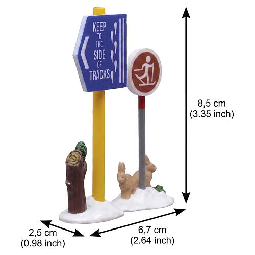 Cross Country Ski Sign set 2 pezzi accessorio Lemax Vail Village 8 cm - 54468 2