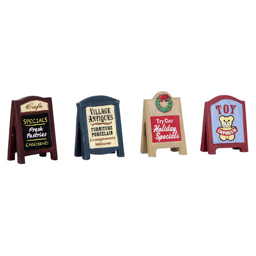 Village Signs set 4 pièces accessoire Lemax 3x9x1 cm - 64071 1