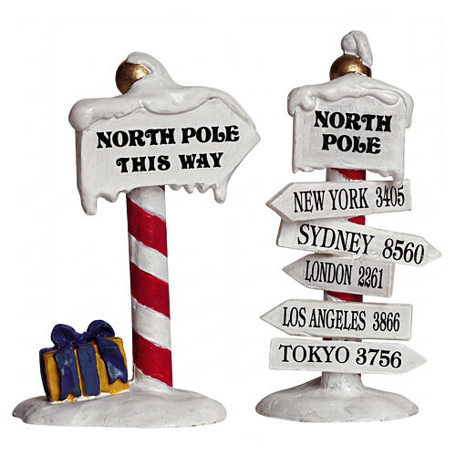 North Pole Signs conjunto 2 peças acessório Lemax da coleção Santa's Wonderland 7x7x3 cm - 64455 1