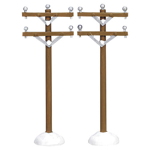 Telephone Poles set 2 pezzi accessorio Lemax 10x8x2 cm - 64461 1