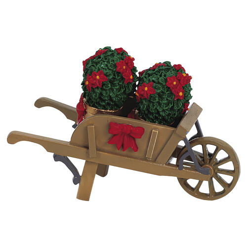 Wheelbarrow With Poinsettias for Lemax, 2x3.5x1.9 in - 64479 1