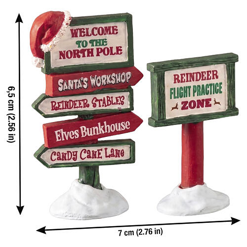 North Pole Signs set 2 pezzi accessorio Lemax Santa'S Wonderland 6x7x2 cm - 74325 2