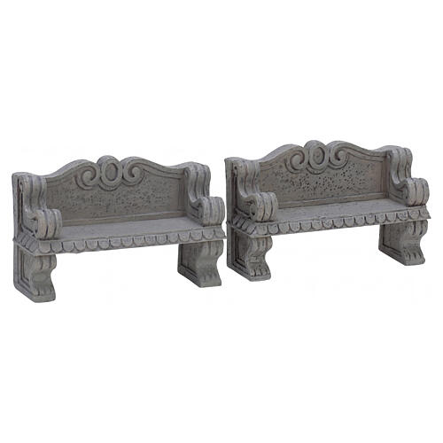 Lemax Stone Bench 2-Piece Accessory Set (4 x 12 x 2 cm) - 74612 1