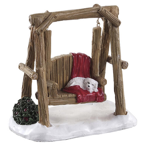 Rustic Log Swing Baumstammschaukel Lemax Vail Village 6x7x4 cm - 84363 1