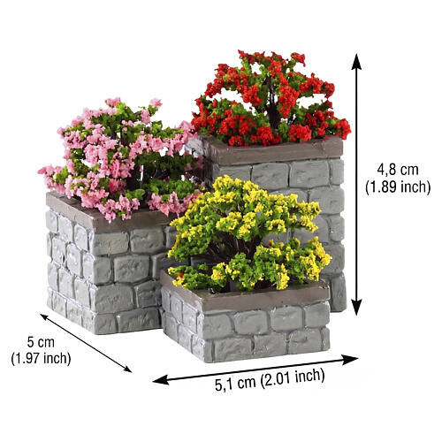 Flower Bed Boxes set 3 pezzi accessorio Lemax Caddington Village 5x5x5 cm - 84380 2