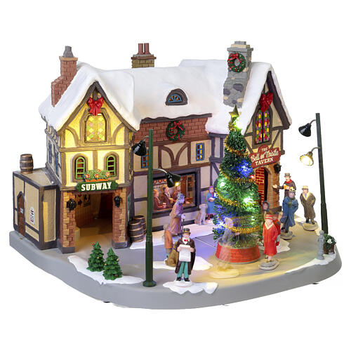 The Bell & Thistle Tavern animierte Szene Lemax Caddington Village 22x24x19 cm - 05682 5
