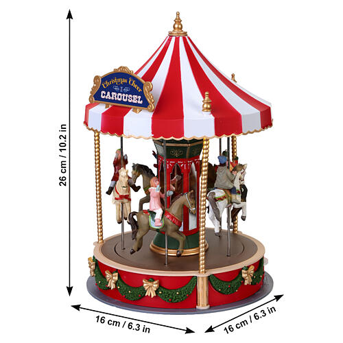 Christmas Cheer Carousel animierte Szene Lemax Caddington Village 26x16x16 cm - 14821 3