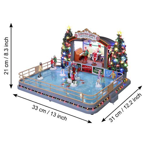 Christmas Grove Skating Rink animierte Szene Lemax Caddington Village 21x33x31 cm - 14870 3