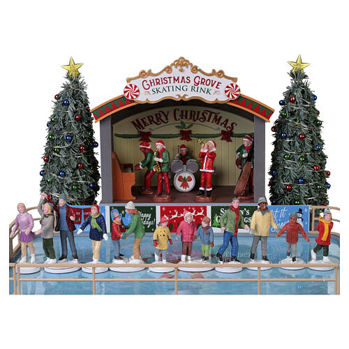 Christmas Grove Skating Rink animierte Szene Lemax Caddington Village 21x33x31 cm - 14870 6