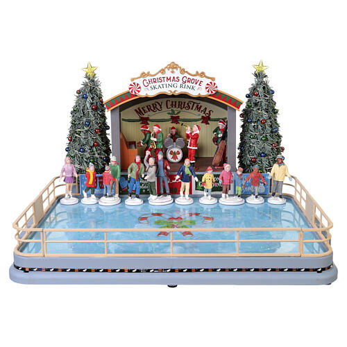 Christmas Grove Skating Rink animated scene Lemax Caddington Village 21x33x31 cm - 14870 7