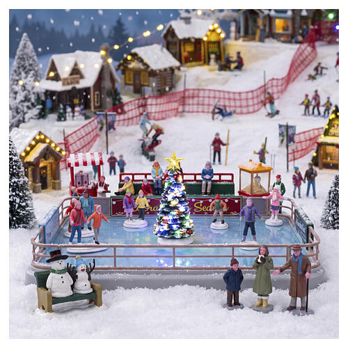 Outdoor Skating Rink animierte Szene Lemax Vail Village 14x31x28 cm - 14871 2