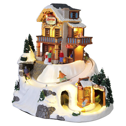 Winterhaus Resort scena animata Lemax Vail Village 34x31x27 cm - 15735 4