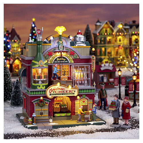 Christmas Cheer Bottling Company animierte Szene Lemax Caddington Village 27x22x18 cm - 25858 2
