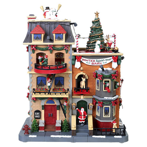 Santa's Rooftop Bash animierte Szene Lemax Santa's Wonderland 29x23x14 cm - 25861 7