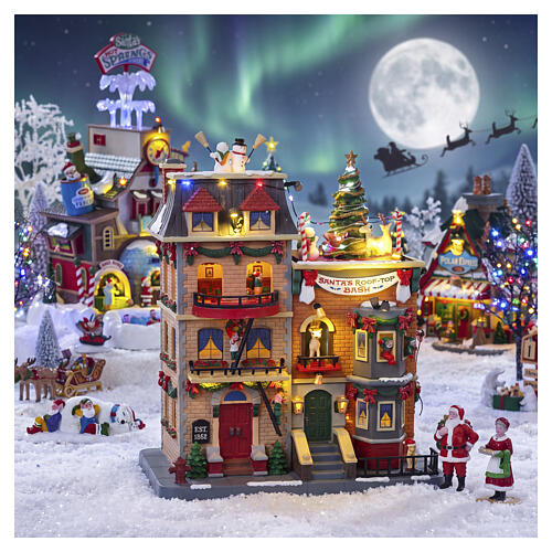 Santa's Rooftop Bash Animated Scene Lemax Santa's Wonderland 29x23x14 cm - 25861 2