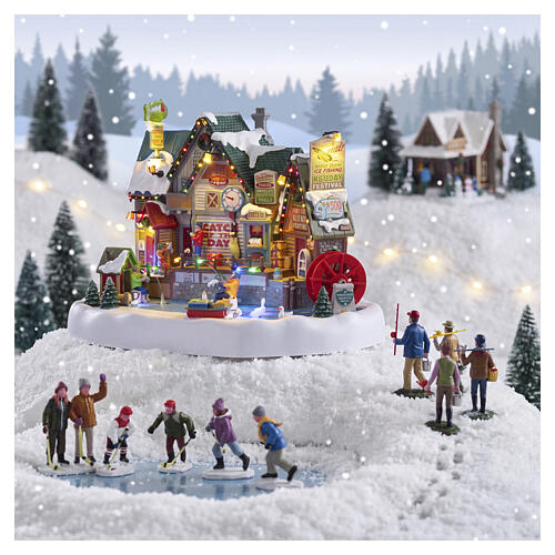 Birch Creek Ice Fishing Festival animated scene Lemax Vail Village 22x30x23 cm - 25862 2