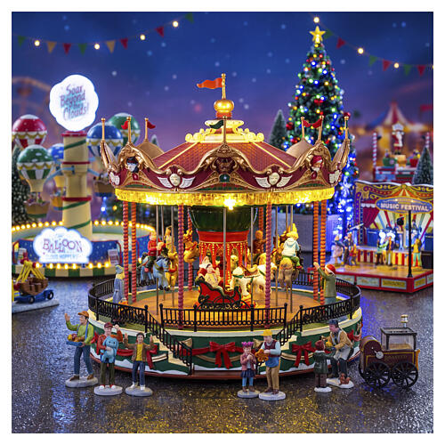 Santa Carousel animierte Szene Lemax Carnival 27x27x27 cm - 34682 2