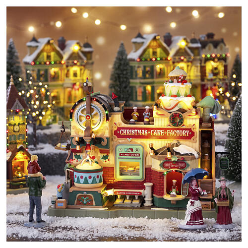 Christmas Cake Factory animated scene Lemax Caddington Village 24x28x20 cm - 45268 2
