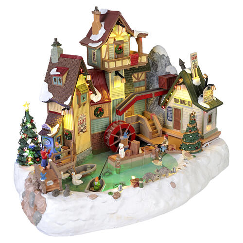 The Rocky River Grist Mill animated scene Lemax Harvest Crossing 26x33x22 cm - 45269 6
