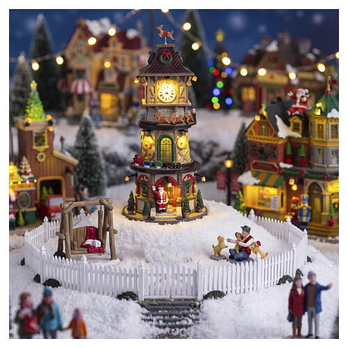 Christmas Clock Tower cena animada Lemax 33x16x16 cm - 45735 2
