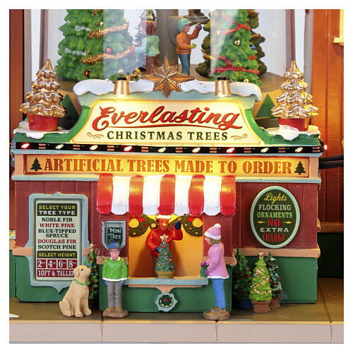 Everlasting Christmas Trees animierte Szene Lemax Caddington Village 23x34x19 cm – 55324 9