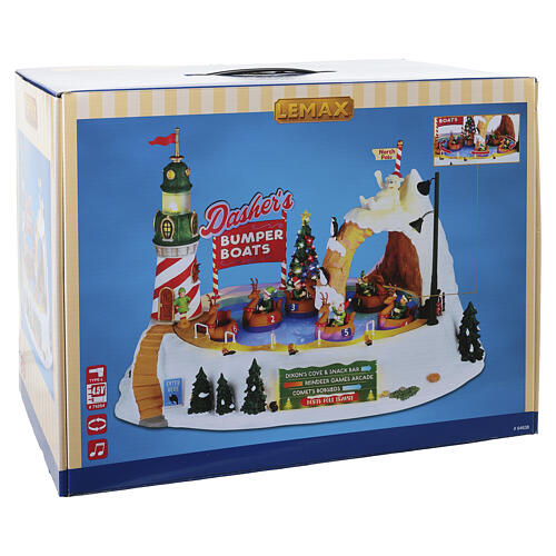 Dasher's Bumper Boats animated scene Lemax Santa's Wonderland 23x36x28 cm - 64638 10