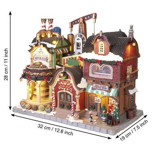 The Holly Jolly Chocolatier & Mrs. Claus Coffee Shop animierte Szene Lemax Santa's Wonderland 28x32x19 cm – 65521 3
