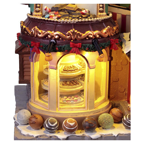 The Holly Jolly Chocolatier & Mrs. Claus Coffee Shop animierte Szene Lemax Santa's Wonderland 28x32x19 cm – 65521 4