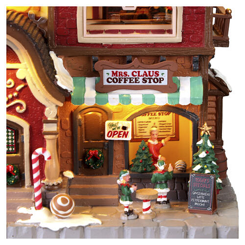 The Holly Jolly Chocolatier & Mrs. Claus Coffee Shop animierte Szene Lemax Santa's Wonderland 28x32x19 cm – 65521 6