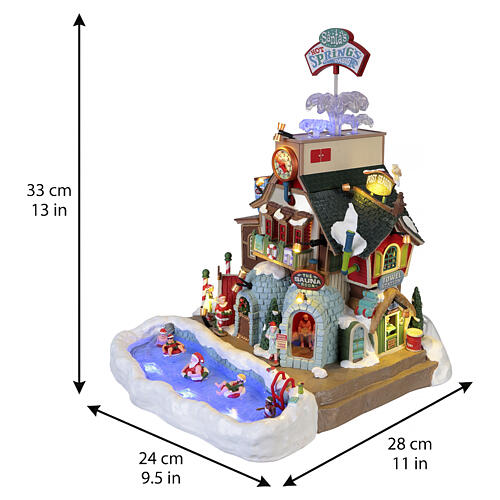 Santa's Hot Springs Oasis animierte Szene Lemax Santa's Wonderland 33x24x28 cm – 65522 3