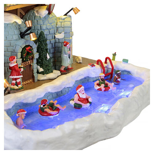 Santa's Hot Springs Oasis animierte Szene Lemax Santa's Wonderland 33x24x28 cm – 65522 4
