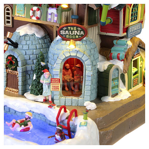 Santa's Hot Springs Oasis animierte Szene Lemax Santa's Wonderland 33x24x28 cm – 65522 8