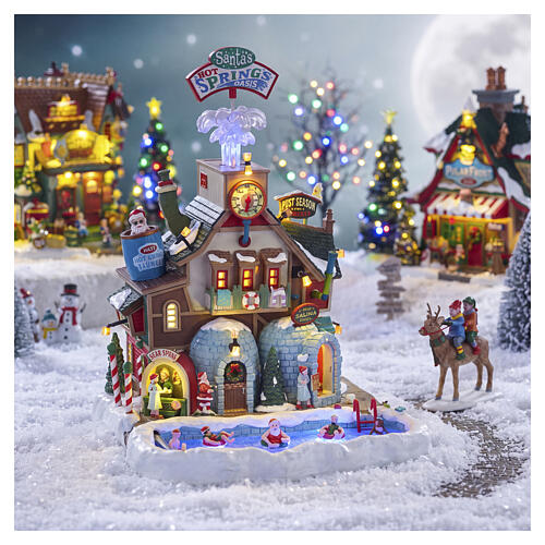 Santa's Hot Springs Oasis animated scene Lemax Santa's Wonderland 33x24x28 cm - 65522 2
