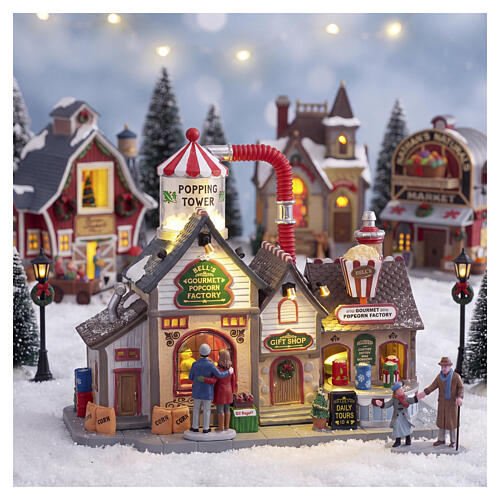 Bell's Gourmet Popcorn Factory animierte Szene Lemax Harvest Crossing 24x30x15 cm - 75188 2