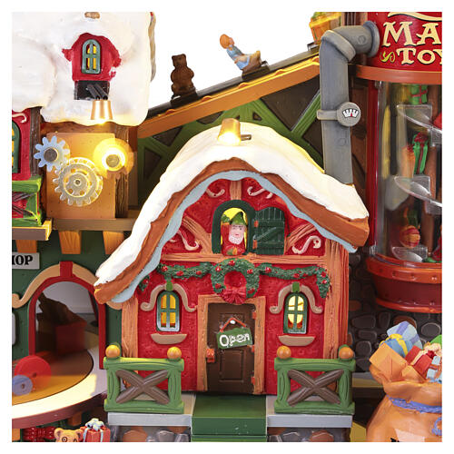 Elf Made Toy Factory Animated Scene Lemax Santa's Wonderland