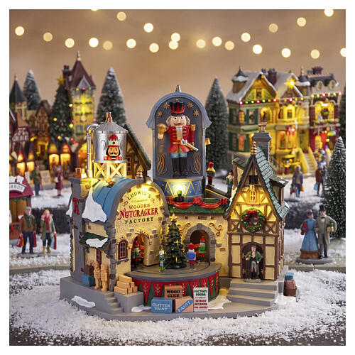 Ludwig’s Wooden Nutcracker Factory animierte Szene Lemax Caddington Village 28x29x20 cm - 95463 2