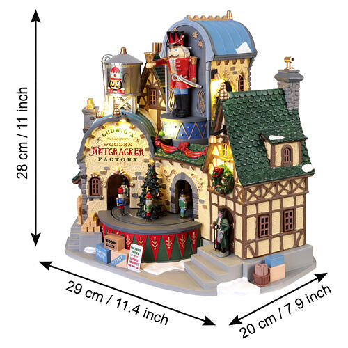 Ludwig’s Wooden Nutcracker Factory animierte Szene Lemax Caddington Village 28x29x20 cm - 95463 3