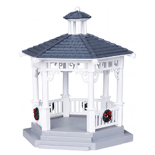 Plastic Gazebo With Decorations Lemax dekorierter Pavillon 16x14x12 cm - 4160 1