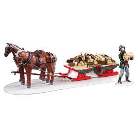 Firewood Delivery set 2 pezzi accessorio da tavolo Lemax Vail Village 8x26x8 cm - 13559