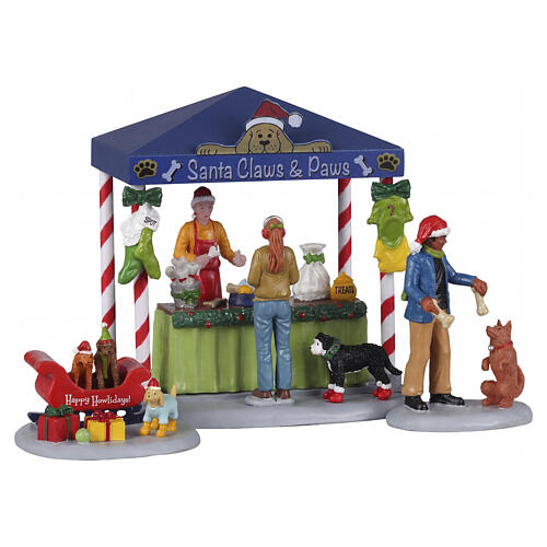 Santa Claws & Paws 3-teiliges Set Tischakzent Lemax Caddington Village 12x22x8 cm - 23606 1