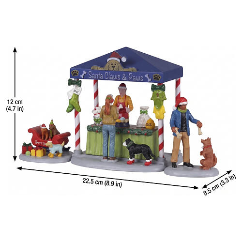 Santa Claws & Paws set 3 pezzi Lemax Caddington Village 12x22x8 cm - 23606 2