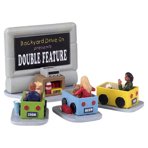 Backyard Drive-in 4-teiliges Set Tischakzent Lemax Caddington Village 8x20x6 cm - 33616 1