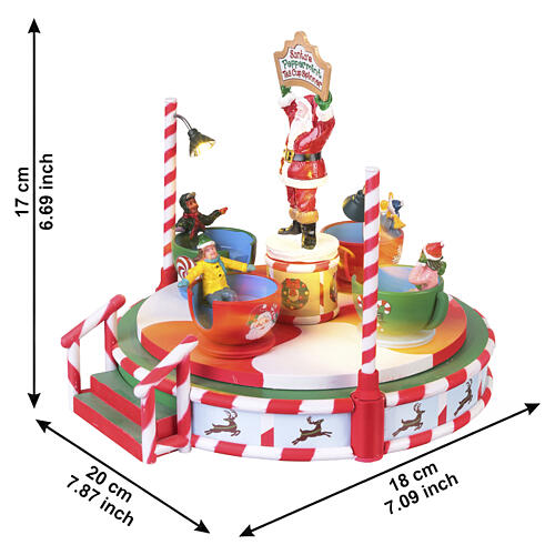 Santa's Peppermint Teacup Spinner Tischakzent Lemax Carnival 17x20x18 cm - 54446 3